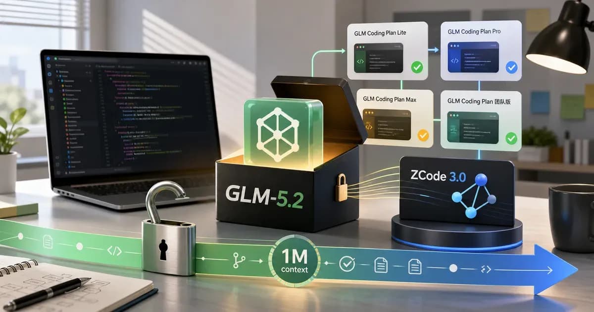 GLM-5.2 面向 Coding Plan 用户开放示意图