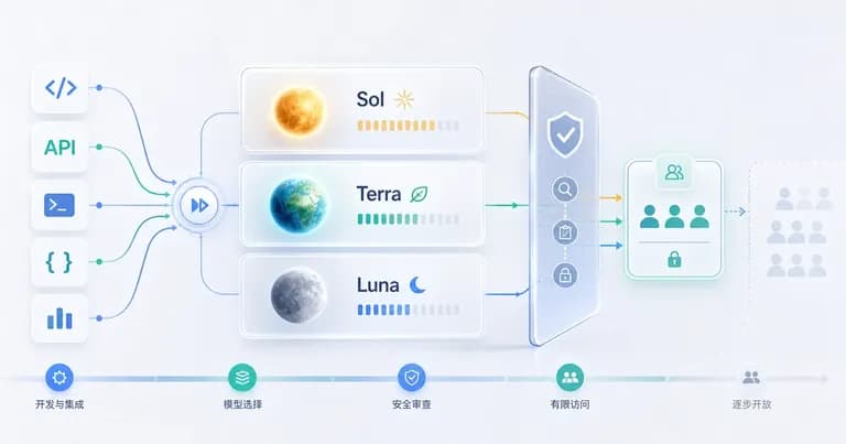 GPT-5.6 Sol、Terra、Luna 有限预览与安全审查示意图