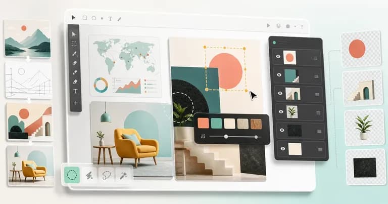 Seedream 5.0 Pro 图像编辑与图层分离流程示意图