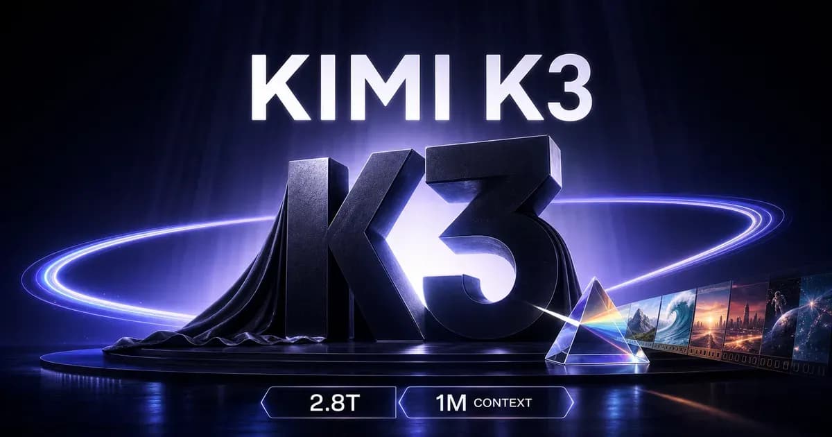 Kimi K3 正式发布海报与 2.8T 参数、1M 上下文标识