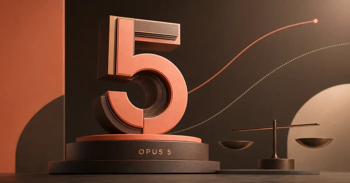 暖珊瑚色 Opus 5 立体数字雕塑、性能曲线与平衡秤