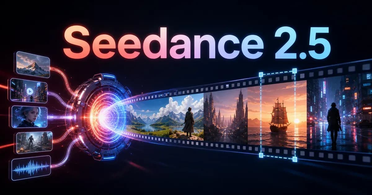 Seedance 2.5 模型生成连续电影胶片并接收图片、视频和音频参考素材