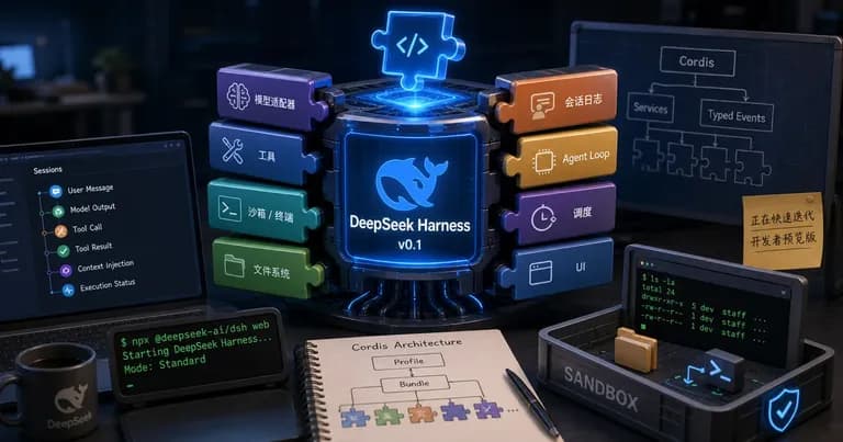 DeepSeek Harness 插件化 Agent 运行时与可组合模块示意图