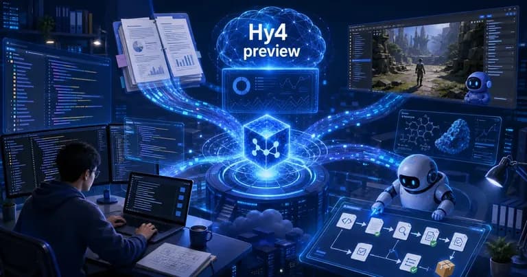 Hy4 preview 模型中枢连接代码、文档、游戏开发和 Agent 工作流