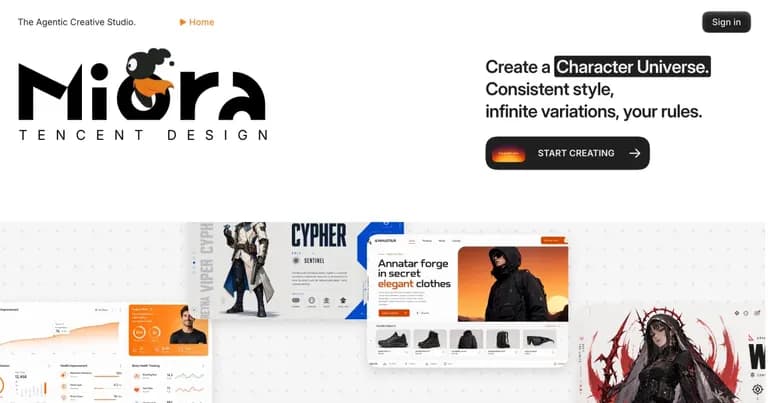 Miora AI 创意工作室界面缩略图
