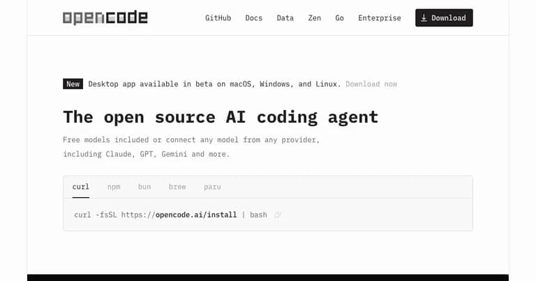 OpenCode AI 工具界面缩略图