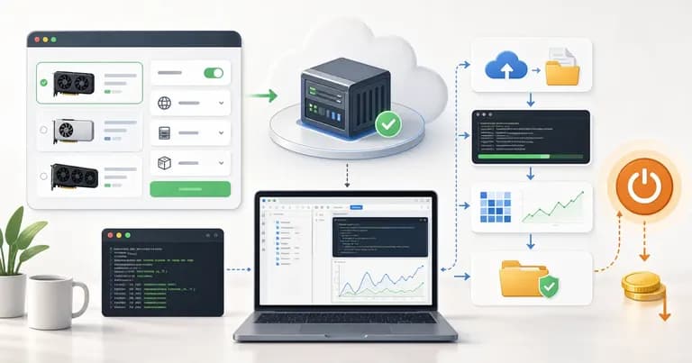 AutoDL 云端 GPU 实例租用流程示意图